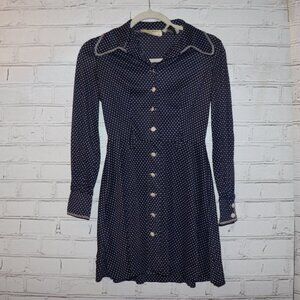 💙⚪️ VINTAGE TRACY PETITES POLKA DOT DRESS · XS/S ✨